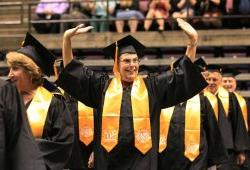 50th anniversary attendees in regalia at commencement